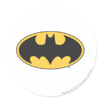Batman Symbol | Oval Logo Classic Round Sticker