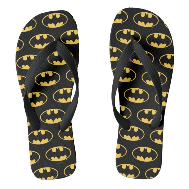 Batman Symbol | Oval Logo Flip Flops (Footbed)