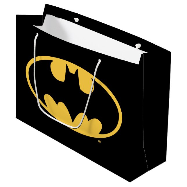 Batman Symbol | Oval Logo Large Gift Bag (Front Angled)