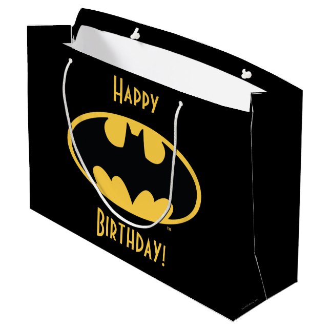 Batman Symbol | Oval Logo Large Gift Bag (Back Angled)