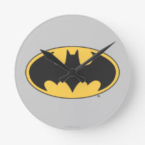 Batman Symbol | Oval Logo Round Clock