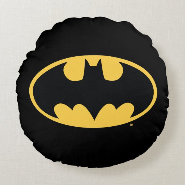 Batman Symbol | Oval Logo Round Pillow (Front)