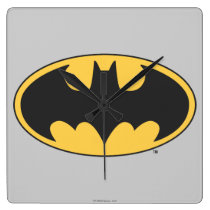 Batman Symbol | Oval Logo Square Wall Clock