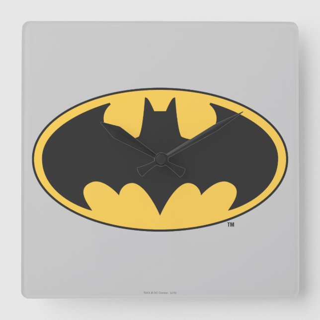 Batman Symbol | Oval Logo Square Wall Clock (Front)