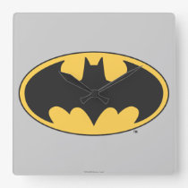 Batman Symbol | Oval Logo Square Wall Clock