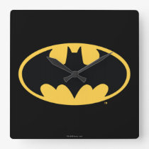 Batman Symbol | Oval Logo Square Wall Clock