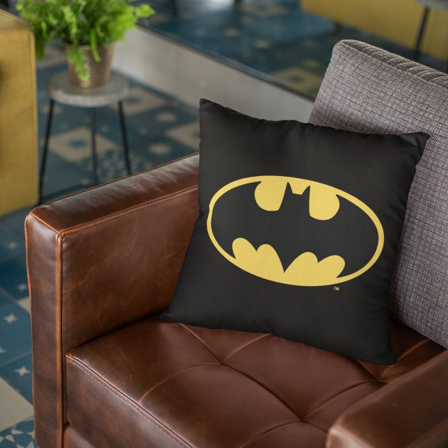 Batman Symbol | Oval Logo Throw Pillow (Creator Uploaded)