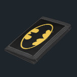 Batman Symbol | Oval Logo Tri-fold Wallet<br><div class="desc">Batman Urban Legends Style Bat Logo | The classic Batman icon in black and a deep yellow.</div>