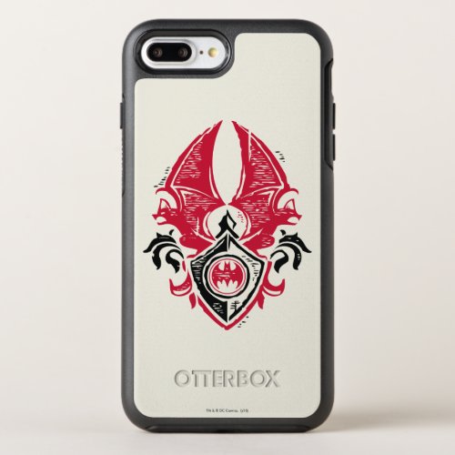 Batman Symbol  Red Black Bat Stamp Crest Logo OtterBox Symmetry iPhone 8 Plus7 Plus Case