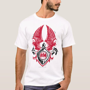 Batman Symbol   Red Black Bat Stamp Crest Logo T-Shirt