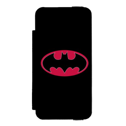 Batman Symbol  Red Black Logo Wallet Case For iPhone SE55s