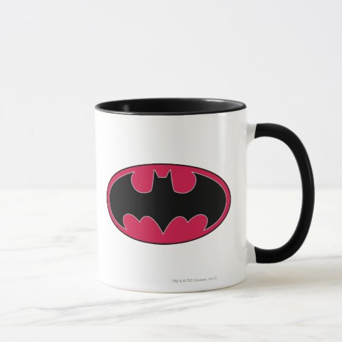 Batman Symbol  Red Black Logo Mug