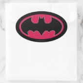 Batman Symbol | Red Black Logo Oval Sticker (Bag)