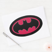 Batman Symbol | Red Black Logo Oval Sticker (Envelope)