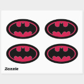 Batman Symbol | Red Black Logo Oval Sticker (Sheet)
