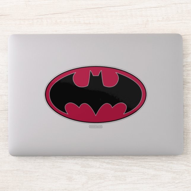 Batman Symbol | Red Black Logo Sticker (Computer)