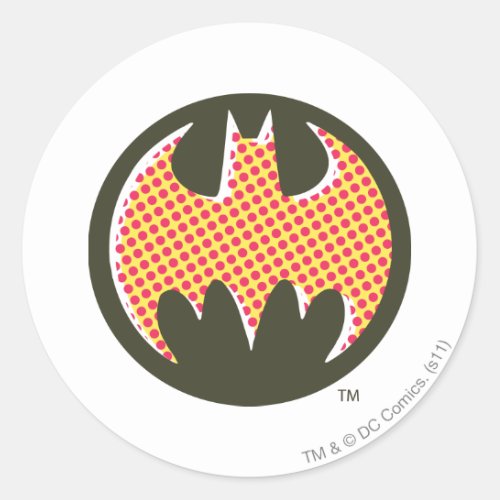 Batman Symbol  Red Halftone Logo Classic Round Sticker