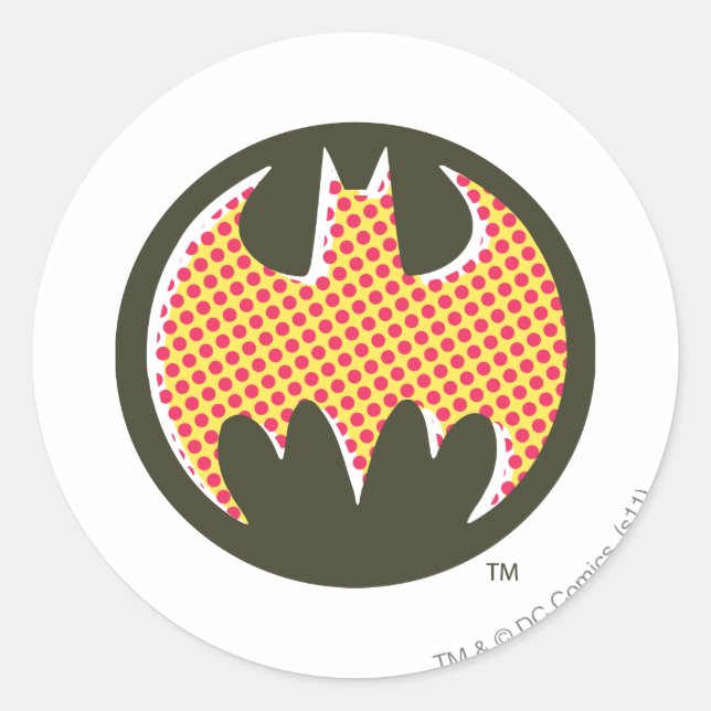 Batman Symbol | Red Halftone Logo Classic Round Sticker (Front)