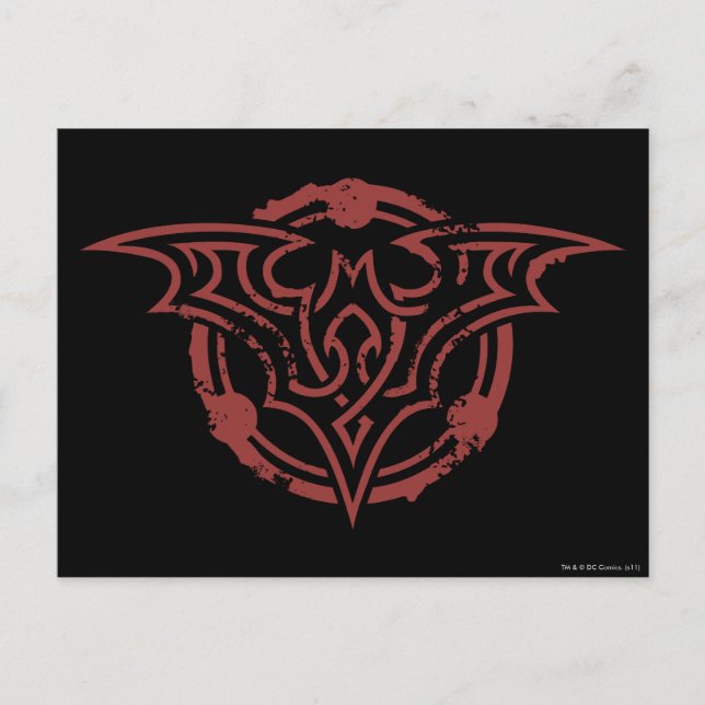 Batman Symbol | Red Outline Urban Logo Postcard (Front)