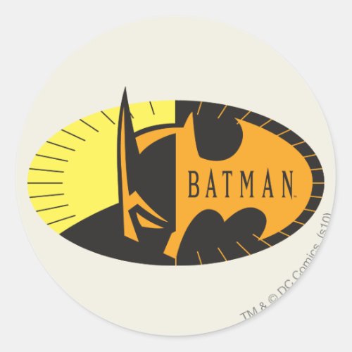 Batman Symbol  Silhouette Logo Classic Round Sticker
