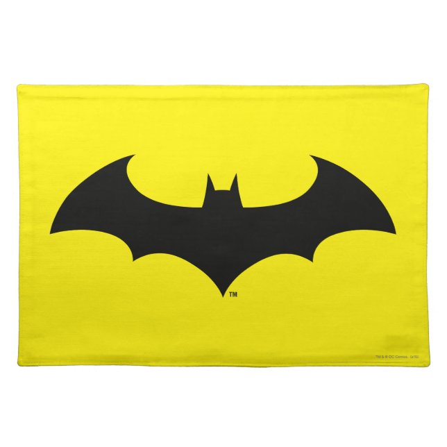 Batman Symbol | Simple Bat Silhouette Logo Cloth Placemat (Front)