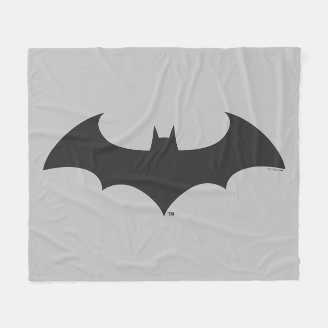 Batman Symbol | Simple Bat Silhouette Logo Fleece Blanket (Front (Horizontal))