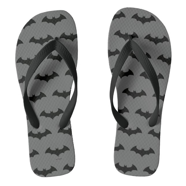 Batman Symbol | Simple Bat Silhouette Logo Flip Flops (Footbed)