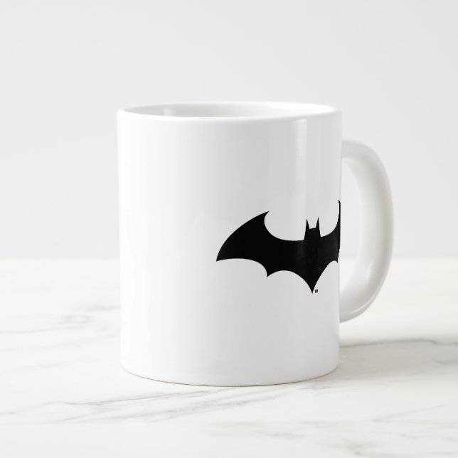 Batman Symbol | Simple Bat Silhouette Logo Giant Coffee Mug (Front Right)