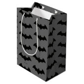 Batman Symbol | Simple Bat Silhouette Logo Medium Gift Bag (Back Angled)