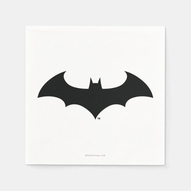 Batman Symbol | Simple Bat Silhouette Logo Napkins (Front)