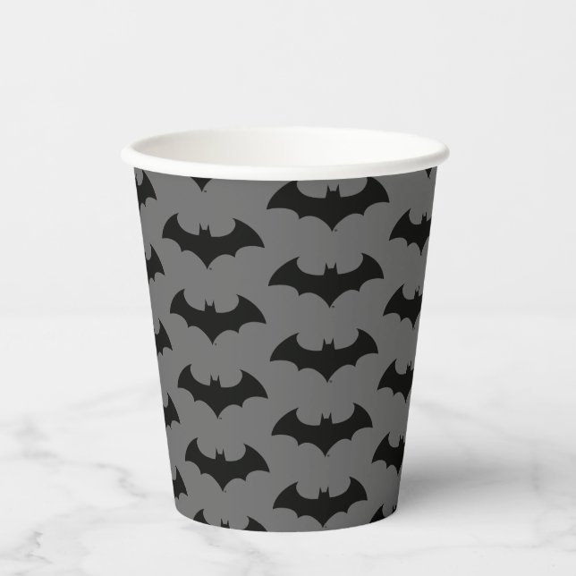 Batman Symbol | Simple Bat Silhouette Logo Paper Cups (Front)