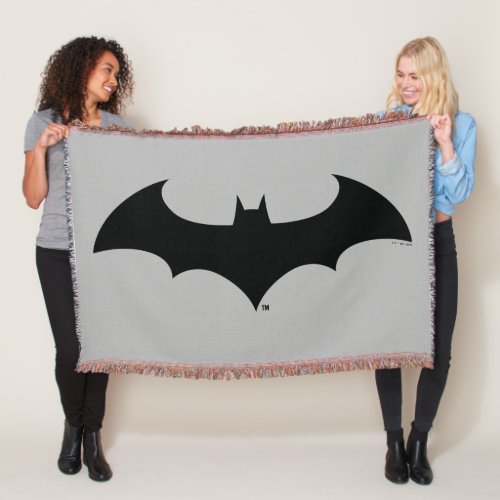 Batman Symbol  Simple Bat Silhouette Logo Throw Blanket