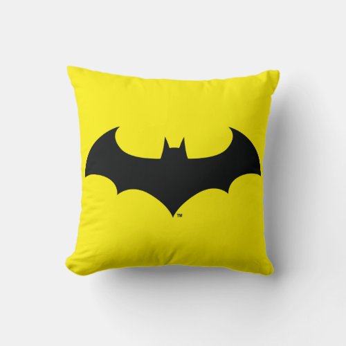 Batman Symbol  Simple Bat Silhouette Logo Throw Pillow