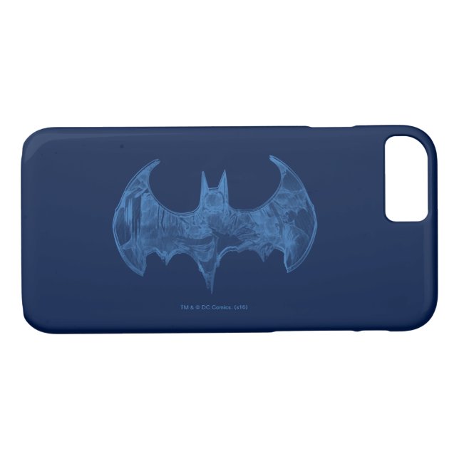 Batman Symbol | Sketchbook Light Blue Logo Case-Mate iPhone Case (Back (Horizontal))