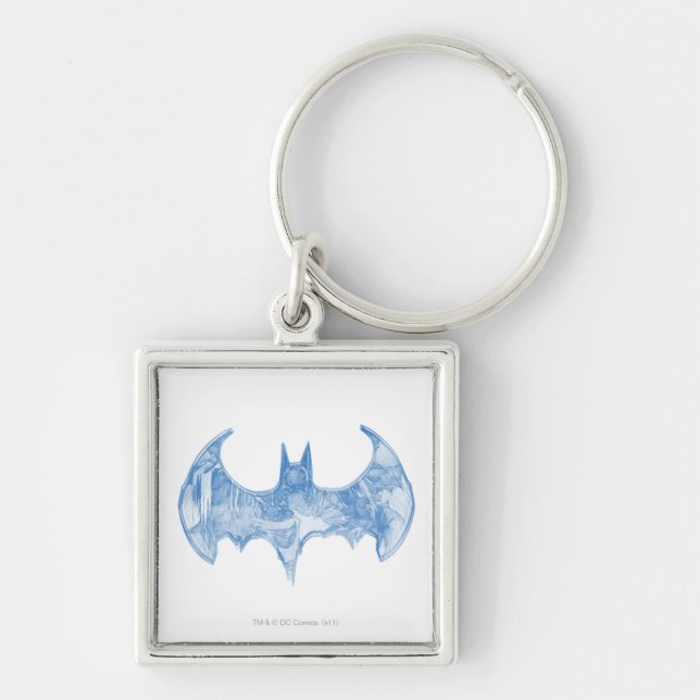 Batman Symbol | Sketchbook Light Blue Logo Keychain (Front)