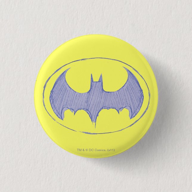 Batman Symbol | Sketchbook Purple Logo Button (Front)