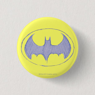 Batman Symbol Sketchbook Purple Logo Button