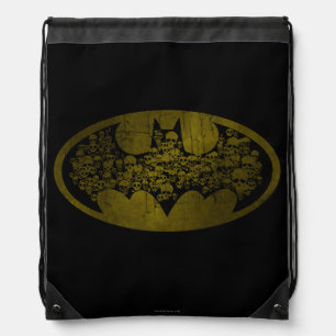 Batman Symbol   Skulls in Bat Logo Drawstring Bag