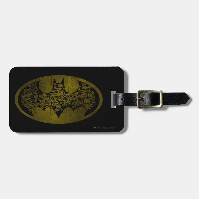 Batman Symbol | Skulls in Bat Logo Luggage Tag (Front Horizontal)