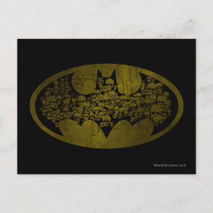Batman Symbol   Skulls in Bat Logo Postcard