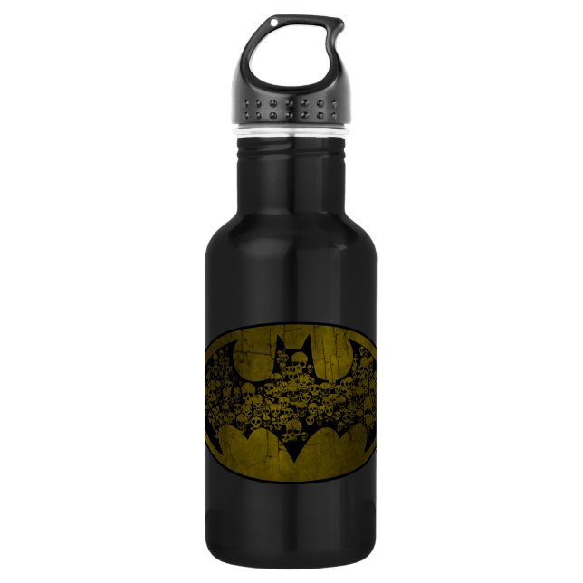 Batman Symbol | Skulls in Bat Logo Stainless Steel Water Bottle (Front)