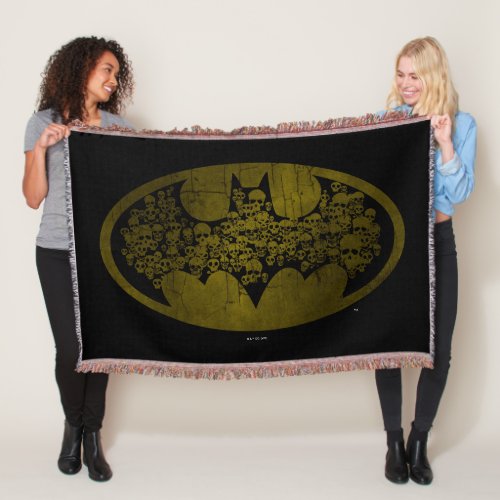 Batman Symbol  Skulls in Bat Logo Throw Blanket