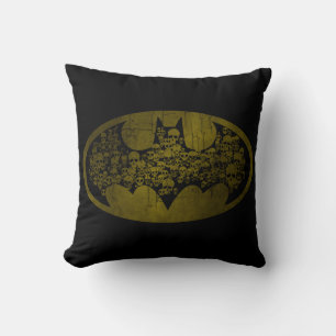 Batman Symbol Skulls in Bat Logo Throw Pillow