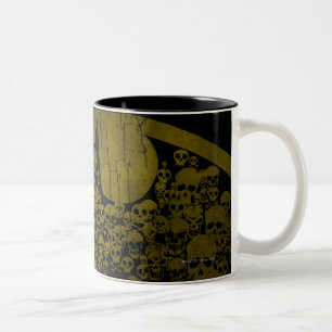 Batman Symbol Skulls in Bat Logo Two-Tone Coffee Mug