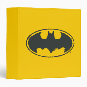 Batman Symbol Spray Black White Logo 3 Ring Binder
