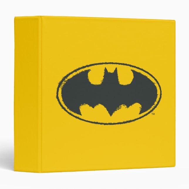 Batman Symbol | Spray Black White Logo 3 Ring Binder (Front/Spine)