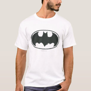 Batman Symbol   Spray Black White Logo T-Shirt