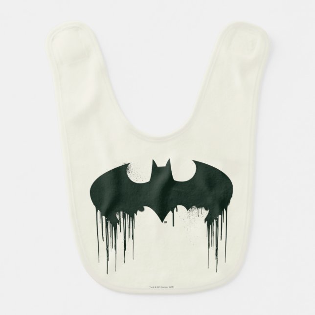 Batman Symbol | Spraypaint Logo Baby Bib (Front)
