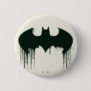 Batman Symbol Spraypaint Logo Button