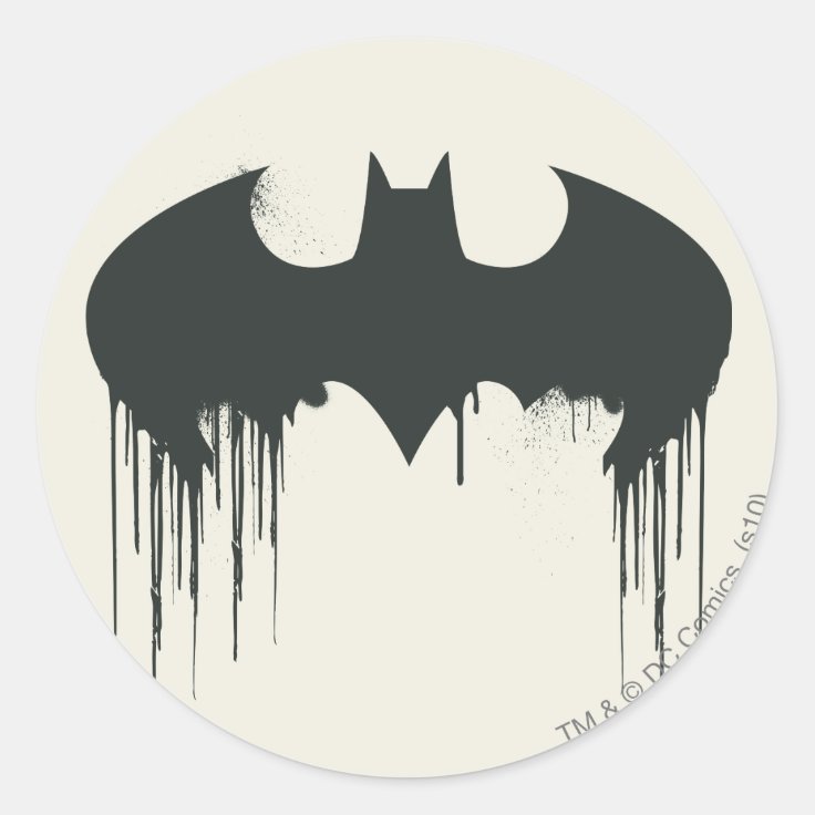 Batman Symbol | Spraypaint Logo Classic Round Sticker | Zazzle